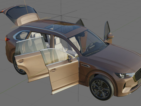 Mazda CX-80 2025 with interior 3D Model