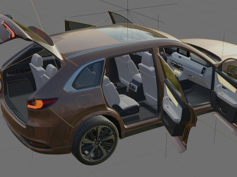 Mazda CX-80 2025 with interior 3D Model