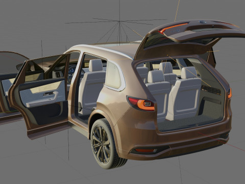 Mazda CX-80 2025 with interior 3D Model