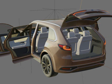 Mazda CX-80 2025 with interior 3D Model