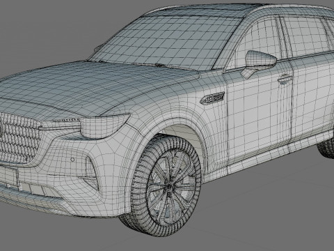 Mazda CX-80 2025 with interior 3D Model