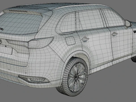 Mazda CX-80 2025 with interior 3D Model