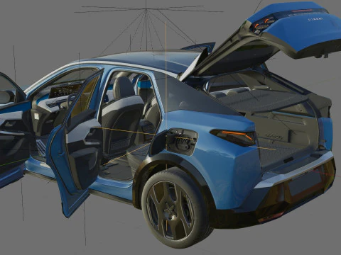 Peugeot 3008 e-3008 2025 with interior 3D Model