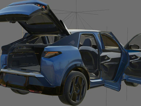 Peugeot 3008 e-3008 2025 with interior 3D Model