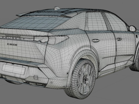 Peugeot 3008 e-3008 2025 with interior Modelo 3D