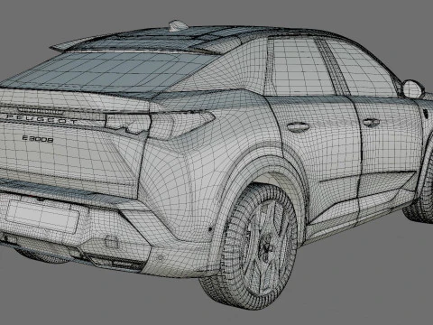 Peugeot 3008 e-3008 2025 with interior 3D Model