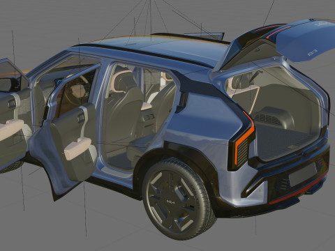 Kia EV3 GT-line 2025 with interior 3D 模型