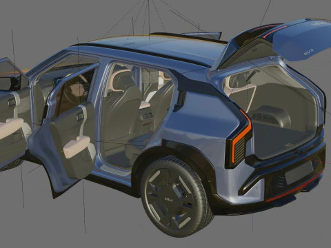 Kia EV3 GT-line 2025 with interior 3D Model