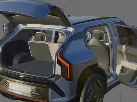 Kia EV3 GT-line 2025 with interior 3D Model