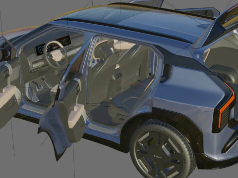 Kia EV3 GT-line 2025 with interior 3D Model
