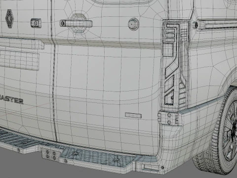 Renault Master Van L2H2 2024 com interior Modelo 3D