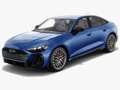 Audi S5 and A5 S-line 2025 with interior 3D मॉडल