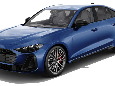 Audi S5 and A5 S-line 2025 with interior 3D Model