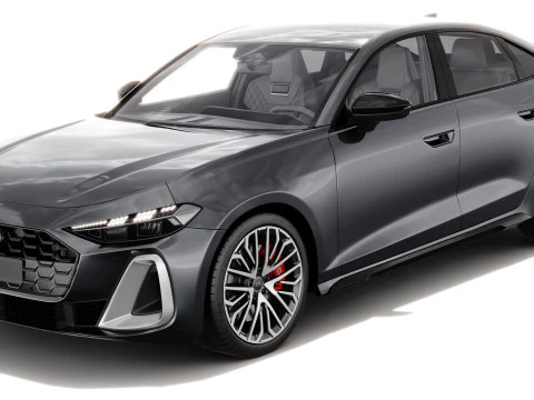 Audi S5 and A5 S-line 2025 with interior 3D Model