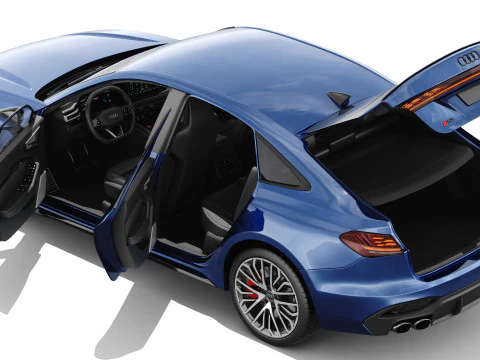 Audi S5 and A5 S-line 2025 with interior 3D Model
