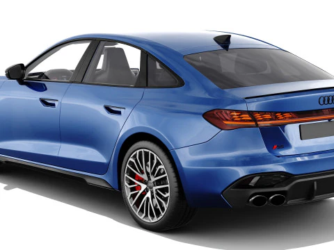 Audi S5 and A5 S-line 2025 with interior 3D Model