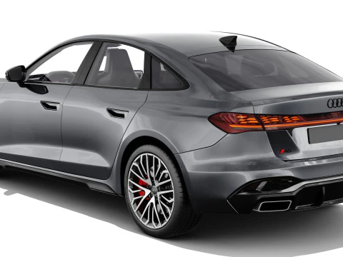 Audi S5 and A5 S-line 2025 with interior 3D Model