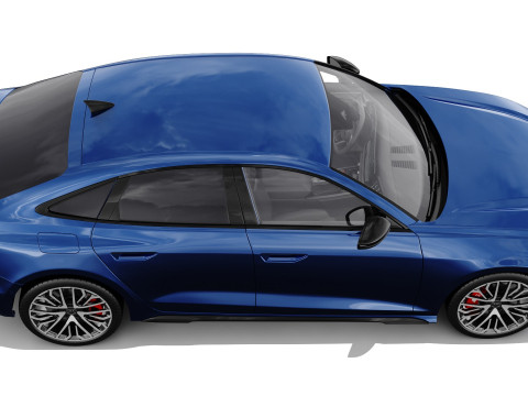 Audi S5 and A5 S-line 2025 with interior Model 3D