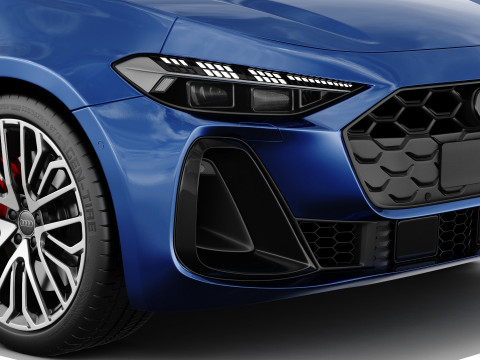 Audi S5 and A5 S-line 2025 with interior Model 3D