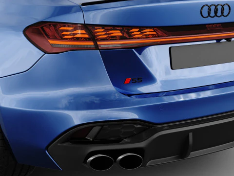 Audi S5 and A5 S-line 2025 with interior 3D Model