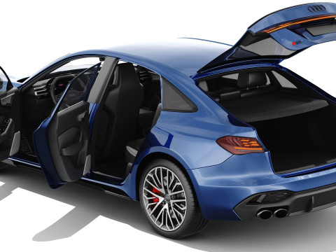 Audi S5 and A5 S-line 2025 with interior Model 3D