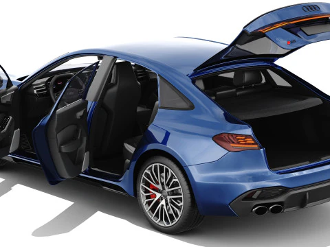 Audi S5 and A5 S-line 2025 with interior 3D Model