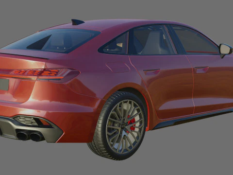 Audi S5 and A5 S-line 2025 with interior 3D Model