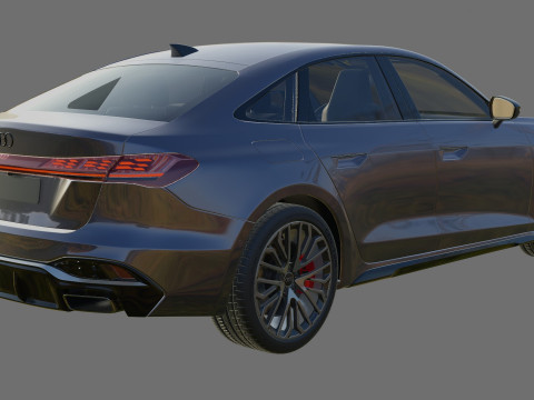 Audi S5 and A5 S-line 2025 with interior Model 3D