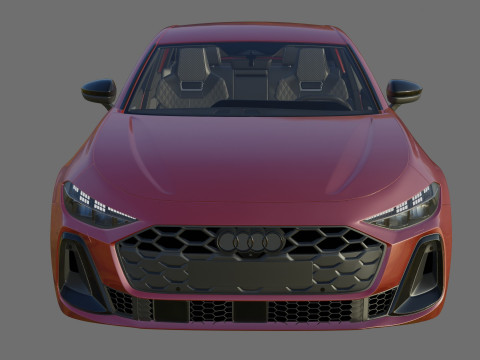 Audi S5 and A5 S-line 2025 with interior Model 3D