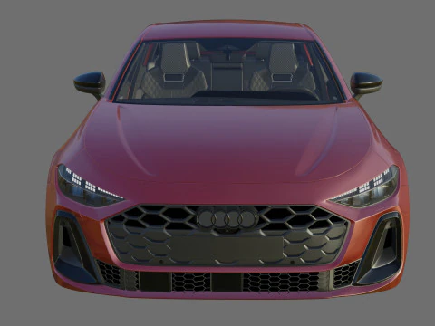 Audi S5 and A5 S-line 2025 with interior 3D Model