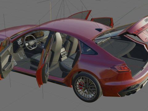 Audi S5 and A5 S-line 2025 with interior Model 3D