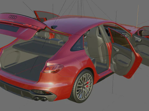 Audi S5 and A5 S-line 2025 with interior 3D Model