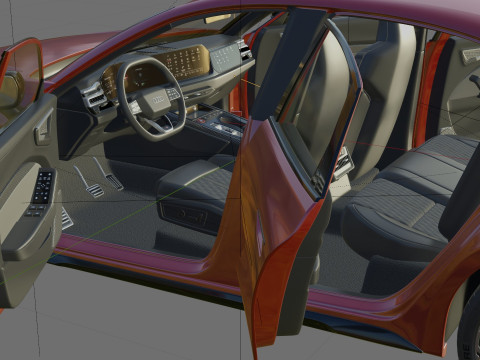 Audi S5 and A5 S-line 2025 with interior Model 3D