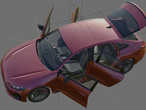 Audi S5 and A5 S-line 2025 with interior 3D Model