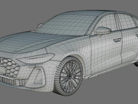 Audi S5 and A5 S-line 2025 with interior 3D Model