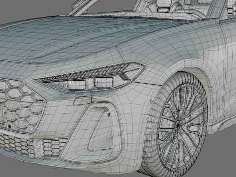 Audi S5 and A5 S-line 2025 with interior Model 3D