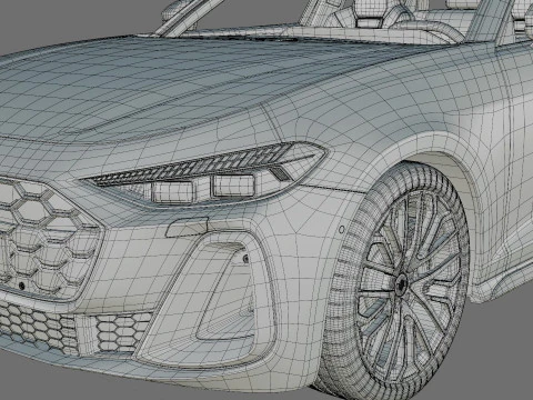 Audi S5 and A5 S-line 2025 with interior 3D Model