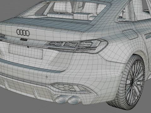 Audi S5 and A5 S-line 2025 with interior Model 3D