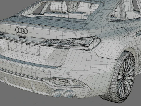 Audi S5 and A5 S-line 2025 with interior 3D Model