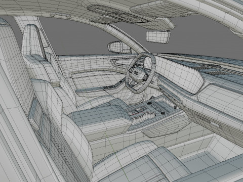 Audi S5 and A5 S-line 2025 with interior Model 3D