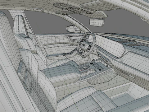 Audi S5 and A5 S-line 2025 with interior 3D Model