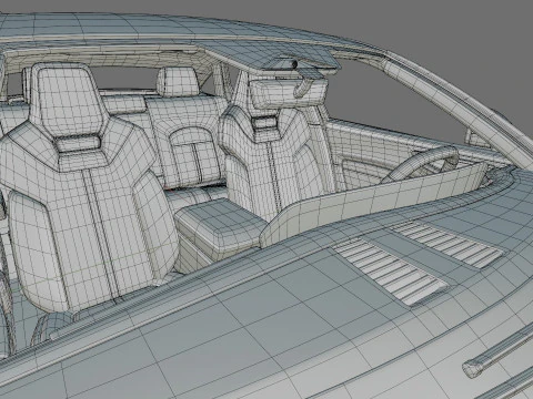 Audi S5 and A5 S-line 2025 with interior 3D Model