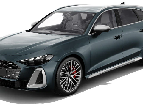 Audi S5 and A5 S-line Avant 2025 with interior 3D Model