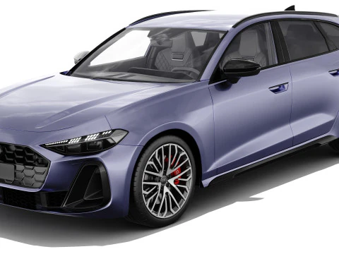 Audi S5 and A5 S-line Avant 2025 with interior 3D Model