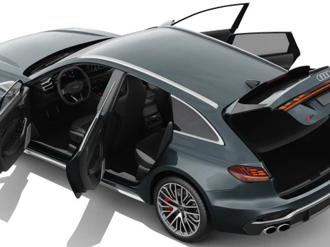 Audi S5 and A5 S-line Avant 2025 with interior 3D Model