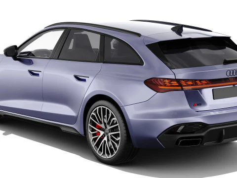 Audi S5 and A5 S-line Avant 2025 with interior 3D Model