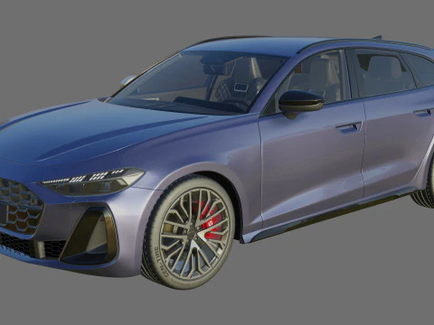 Audi S5 and A5 S-line Avant 2025 with interior 3D Model