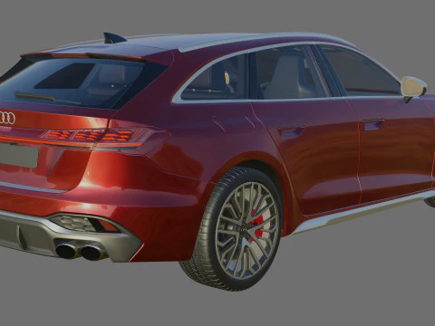 Audi S5 and A5 S-line Avant 2025 with interior 3D Model