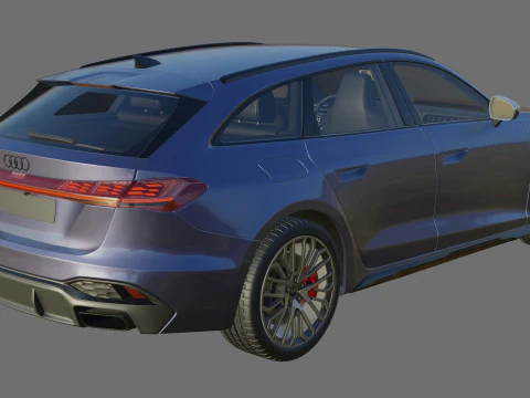 Audi S5 and A5 S-line Avant 2025 with interior 3D Model