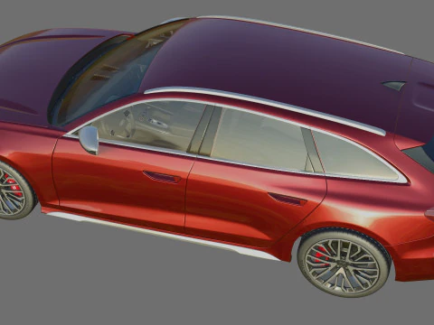 Audi S5 and A5 S-line Avant 2025 with interior 3D Model